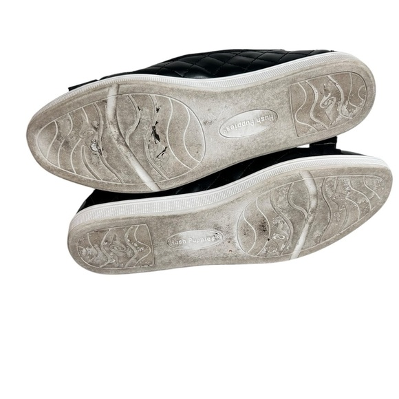 Hush Puppies Black Quilted Slip-On Flats, Size 8 Bow gold metal accent, LIKE NEW - Picture 7 of 8
